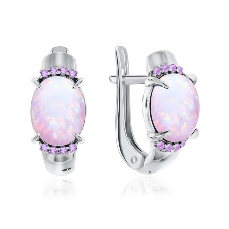 Купить оптом серьги из серебра с опалами и ситаллами 2340250371л-32 от Krasnoe