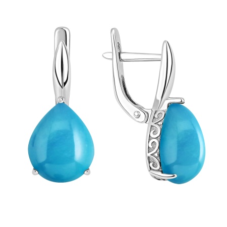 Купить оптом серьги из серебра с бирюзой 2340315161 от Krasnoe