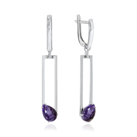 Купить оптом серьги из серебра с чароитами 2340461516 от Krasnoe