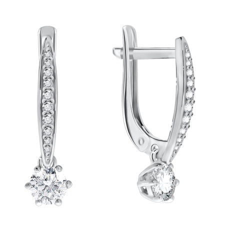 Купить оптом серьги из серебра с фианитами 2340200206л-1 от Krasnoe