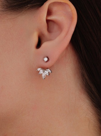 Купить оптом серьги из серебра с фианитами 2340205392 от Krasnoe