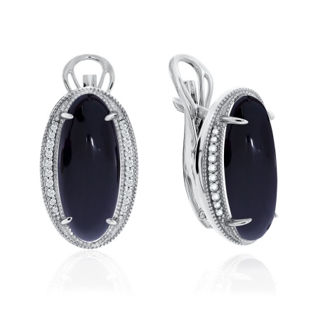 Купить оптом серьги из серебра с агатами и фианитами 2340390938л-20 от Krasnoe