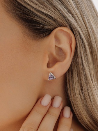 Купить оптом пусеты из серебра с аметистами 2340065543 от Krasnoe