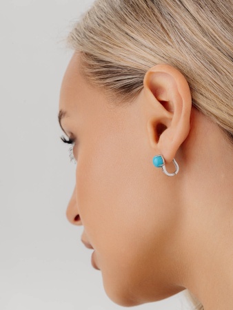 Купить оптом серьги из серебра с бирюзой 2340311862 от Krasnoe