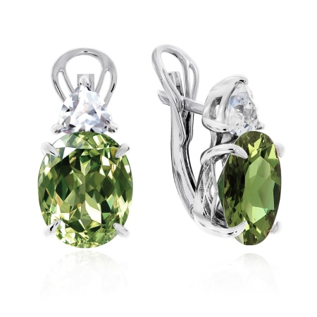 Купить оптом серьги из серебра с фианитами и кристалл ювелирныйами 2340290998-98 от Krasnoe