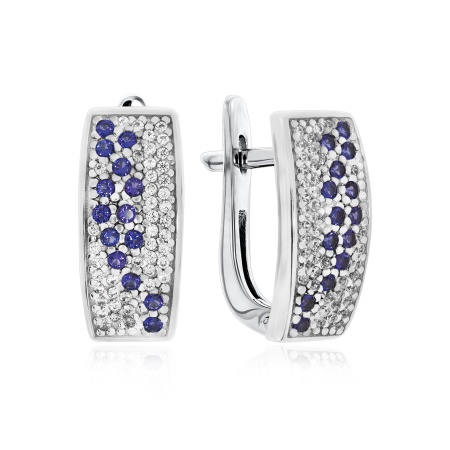 Купить оптом серьги из серебра с ситаллами и фианитами 2340201129л от Krasnoe