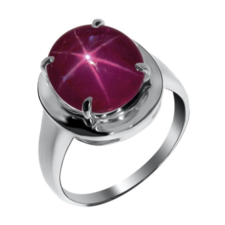 Купить оптом кольцо из серебра с звездчатым рубином 1340940029-3 от Krasnoe