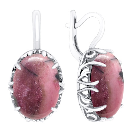 Купить оптом серьги из серебра с родонитами 2340455783 от Krasnoe