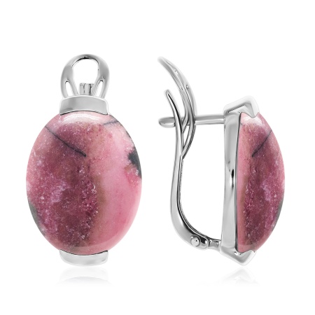 Купить оптом серьги из серебра с родонитами 2340453416 от Krasnoe