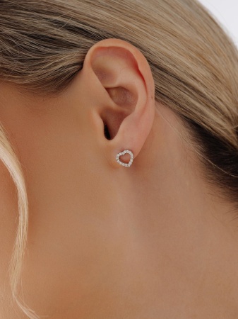 Купить оптом пусеты из серебра с фианитами 2340204845л от Krasnoe