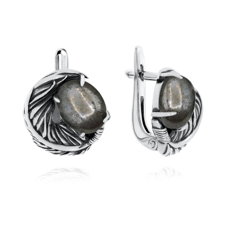 Купить оптом серьги из серебра с пиритами 2310П01601-1 от Krasnoe