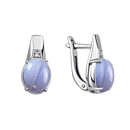 Купить оптом серьги из серебра с агатами и фианитами 2340391973-84 от Krasnoe