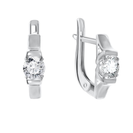 Купить оптом серьги из серебра с фианитами 2340200264 от Krasnoe