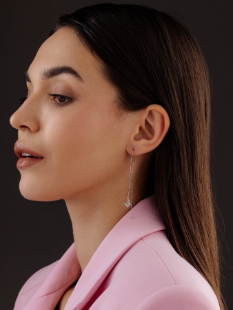 Купить оптом серьги из серебра с фианитами 2340201628л-8-2 от Krasnoe