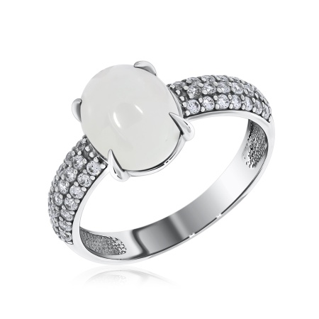 Купить оптом кольцо из серебра с агатом и фианитами 1340390373л-10 от Krasnoe