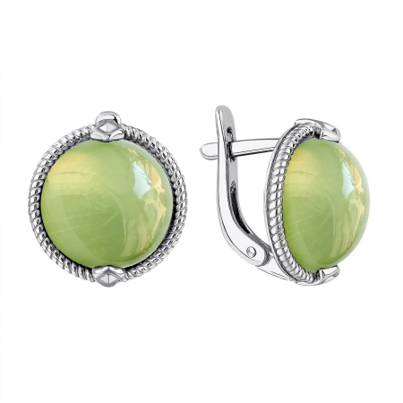 Купить оптом серьги из серебра с празиолитами 2340175152 от Krasnoe