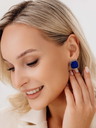 Купить оптом серьги из серебра с лазуритами 2310475157 от Krasnoe