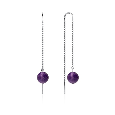 Купить оптом серьги из серебра с аметистами 2340060710 от Krasnoe