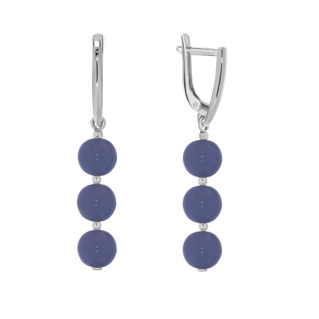 Купить оптом серьги из серебра с ангелитами 2340900314 от Krasnoe