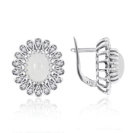 Купить оптом серьги из серебра с агатами и фианитами 2340390251-10 от Krasnoe