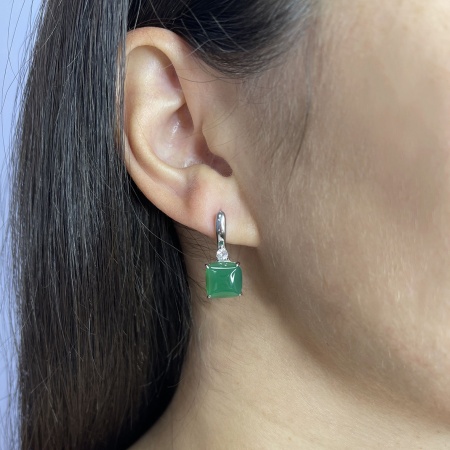 Купить оптом серьги из серебра с агатами и фианитами 2340390380-60 от Krasnoe