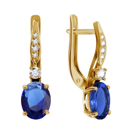 Купить оптом серьги из серебра с кварцем и фианитами 2320180188-82 от Krasnoe