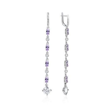 Купить оптом серьги из серебра с фианитами 2340202510л-84 от Krasnoe