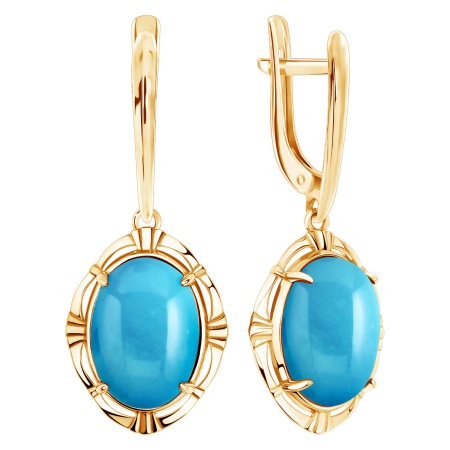 Купить оптом серьги из серебра с бирюзой 2320315702 от Krasnoe