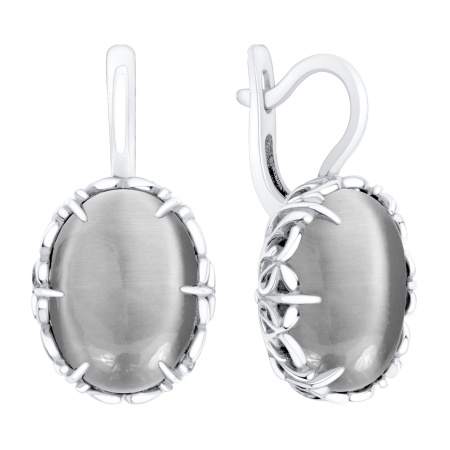 Купить оптом серьги из серебра с кошачий глазами 2340265952-21 от Krasnoe