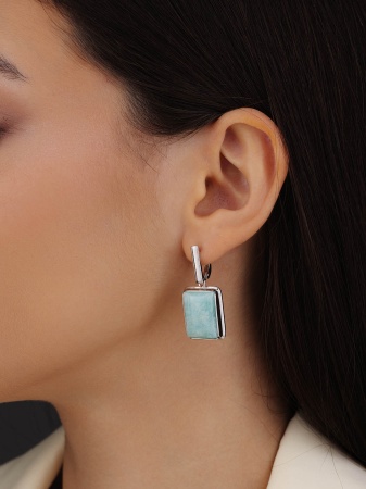 Купить оптом серьги из серебра с амазонитами 2340375905 от Krasnoe