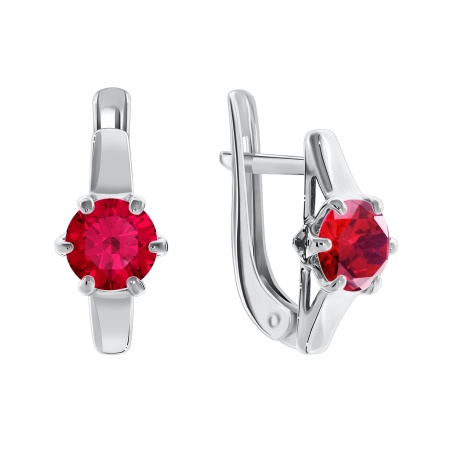 Купить оптом серьги из серебра с кристалл ювелирныйами 2340290262-37 от Krasnoe