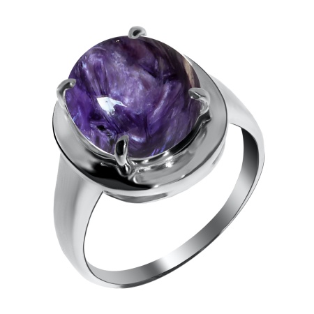 Купить оптом кольцо из серебра с чароитом 1340460029 от Krasnoe