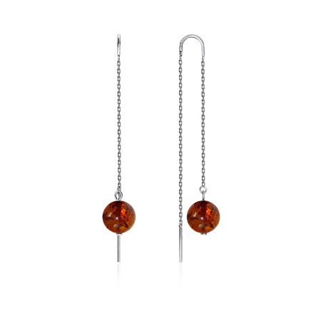 Купить оптом серьги из серебра с янтарём 2340480712-9 от Krasnoe