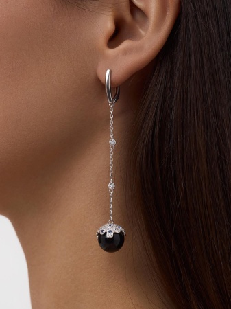 Купить оптом серьги из серебра с агатами, ситаллами и фианитами 2340390840л-20 от Krasnoe