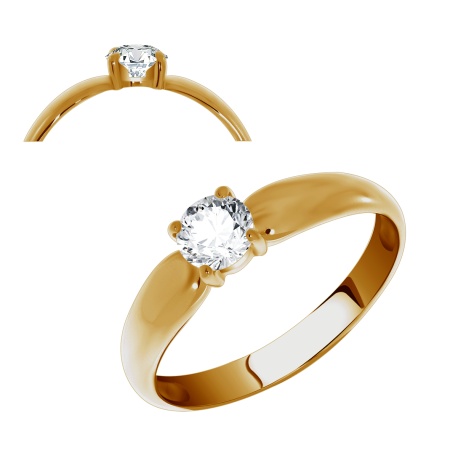 Купить оптом кольцо из серебра с фианитом 1320200257 от Krasnoe