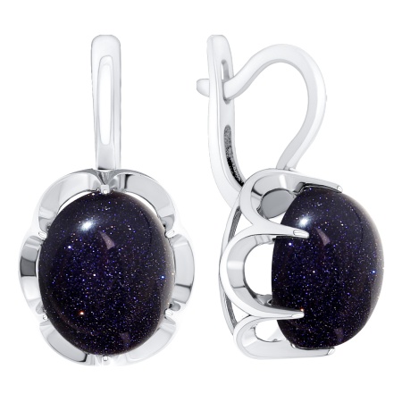 Купить оптом серьги из серебра с синтетическими авантюринами 2340365799-80 от Krasnoe