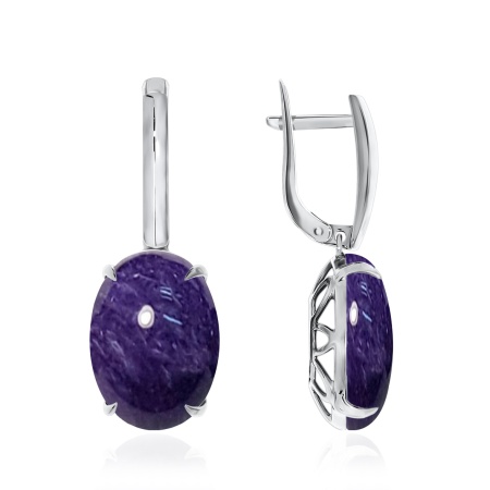 Купить оптом серьги из серебра с чароитами 2340461113 от Krasnoe