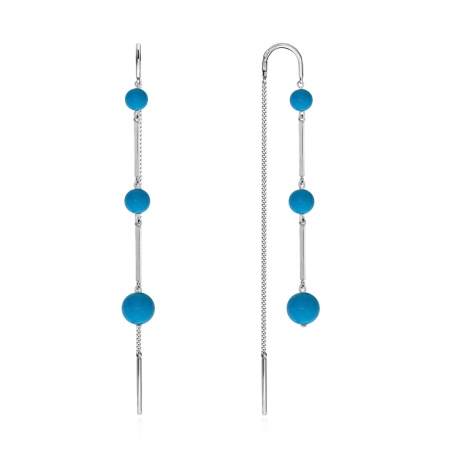 Купить оптом серьги из серебра с бирюзой 2340311258 от Krasnoe