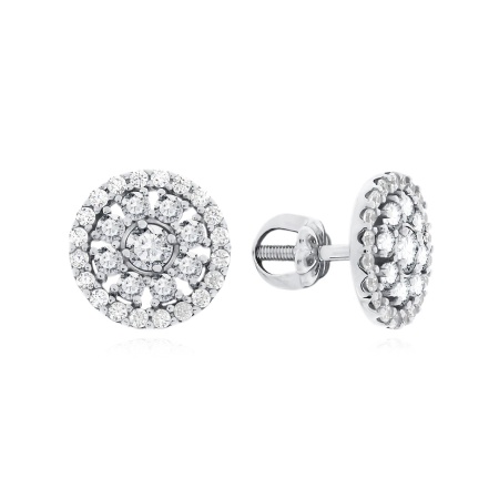 Купить оптом пусеты из серебра с фианитами 2340201801л от Krasnoe