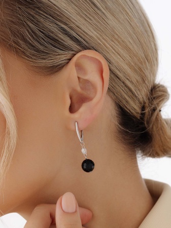 Купить оптом серьги из серебра с агатами и фианитами 2340430625 от Krasnoe