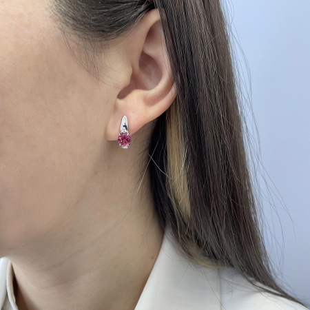 Купить оптом серьги из серебра с топазами и фианитами 2340700259-30 от Krasnoe