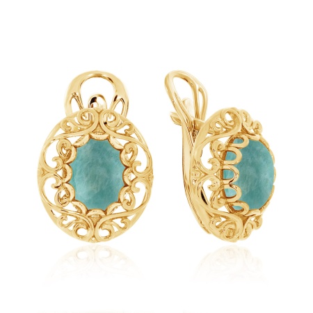 Купить оптом серьги из серебра с амазонитами 2320372115 от Krasnoe