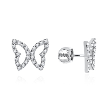 Купить оптом пусеты из серебра с фианитами 2340204820л от Krasnoe