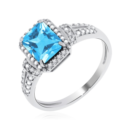 Купить оптом кольцо из серебра с топазом и фианитами 1340701937л от Krasnoe
