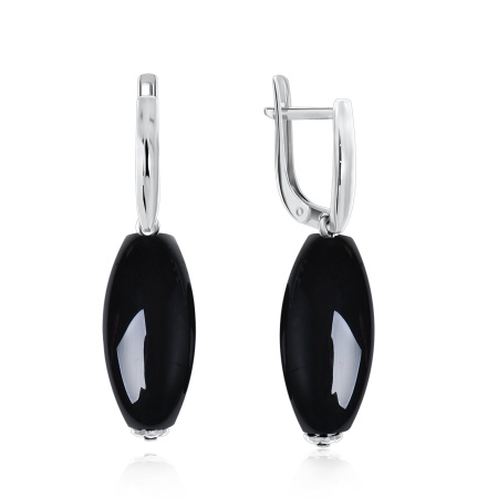 Купить оптом серьги из серебра с ониксами 2340430307-1 от Krasnoe