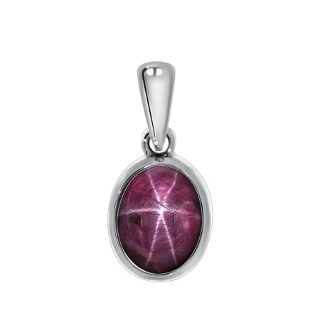 Купить оптом подвеска из серебра с рубином звездчатым 3340940368-3 от Krasnoe