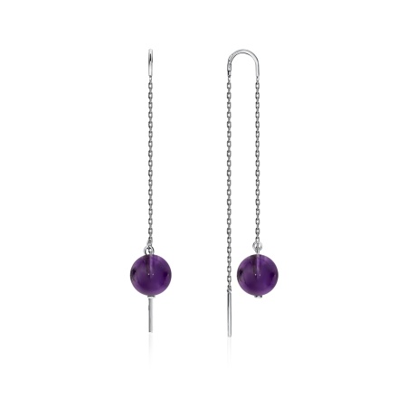 Купить оптом серьги из серебра с аметистами 2340060711-1-9 от Krasnoe