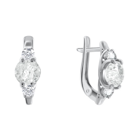 Купить оптом серьги из серебра с кварцем и фианитами 2340670260 от Krasnoe