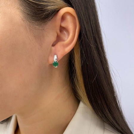 Купить оптом серьги из серебра с агатами и фианитами 2340390259-60 от Krasnoe