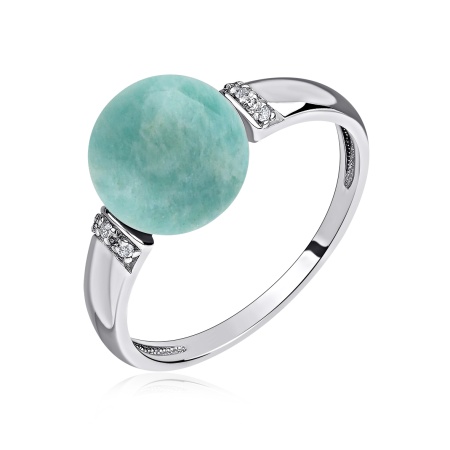 Купить оптом кольцо из серебра с амазонитом и фианитами 1340371965л от Krasnoe